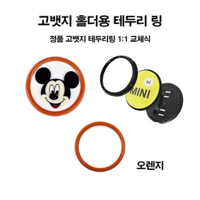 고뱃지 홀더용 테두리 링 1:1교체식 뱃지 테두리 홀더링 9가지 색상, 오렌지, 1개