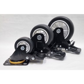 SUPO PU캐스터 고중량 바퀴 고정 회전 브레이크 1.6인치 2인치 2.5인치 3인치 4인치 5인치, 1개