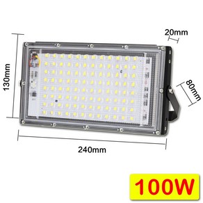 LED 투광 조명 IP65 방수 AC 220V 야외 반사판 가로등 벽 50W 100W 150W, 1PC, Wam White 2700-3500K, 1개