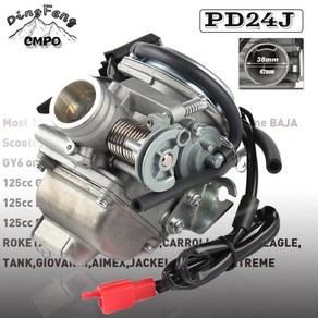 PD24J 24mm 오토바이 Gy6 100cc 125cc 150cc 200cc 엔진 ATV 이동 카트 모페드 스쿠터 더트 바이크 4 스트로크, 1개