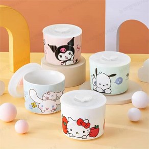 HELLO KITTY 산리오 도자기 전자레인지 미니 밀폐용기 시나모롤 포차코 헬로키티 쿠로미, 2.헬로키티, 1개