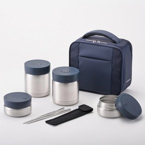 락앤락 리뉴얼 보온보냉 도시락 세트 7P Lock & Lock Lunch Box 7P 메탈 몰트 에어홀, 블루, 1개