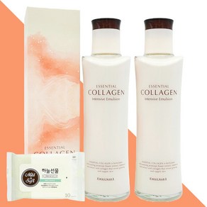 과일나라 에센셜 콜라겐 인텐시브 에멀젼 185ml 2개(+하늘선물 물티슈 10매), 2개