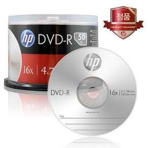 HP DVD-R 50장 케이크 4.7GB 16배속 공DVD/공시디/공씨디 케이스, 상세 설명 참조, 1개