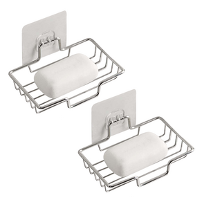 리미트 스테인리스 무타공 초강력 접착식 비누받침대 물빠짐 거치대 비누대, 2세트