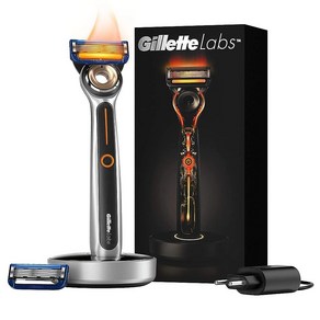 Gillette 히티드 레이저 스타터 키트 핸들 1개 면도날 리필 2개 거치대 1개