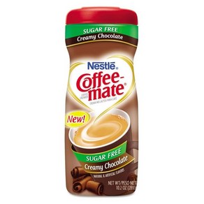 COFFEMATE 크리미 초콜릿 슈가 프리 파우더 커피 크리머 10.2온스. 캐니스터2개 팩