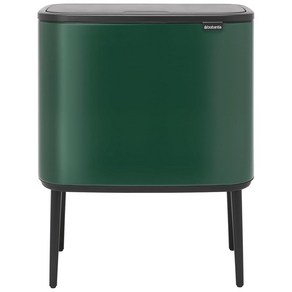 Brabantia Bo 쓰레기통 24.9L9.5갤런 내부 버킷 파인 그린 폐기물 탈착식 칸 가방 1개