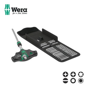 WERA 베라 T핸들 라쳇드라이버 비트세트 KK400 RA SET (023471), 1개