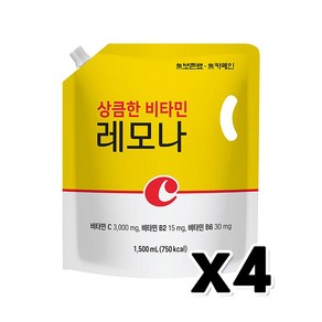 상큼한비타민 레모나에이드 대용량 파우치음료 1.5L x 4개