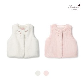 페리미츠 자수 FUR VEST P2441V058