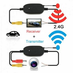 차량용 무선 후방 카메라 비디오 송신기 리시버 세트 자동차 모니터용 와이파이이 역방향 백업 2.4G 1