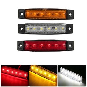 테일램프 자동차 클리어런스 LED 12 V 24V 6 SMD 버스 트럭 화물차 측면 방향 지시등 마커 표시기 트레일러 조명 후면, 2.12V  White, 1개