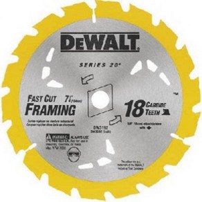 DEWALT 원형톱날 7 14인치 18치 조합목재절단 DW3592B10, 1개