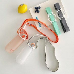 르모네 물병스트랩 무지 민자 물통 스트랩 목걸이 홀더 어깨끈, 1개, 다크그레이