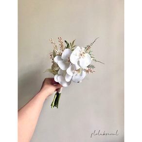 [Flolabseoul] 화이트그린 호접란 조화부케, 부케 단일, 1개