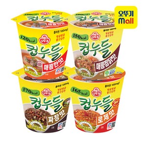 오뚜기 컵누들 매콤한맛 6개+매콤찜닭맛 6개+짜장맛 6개+로제맛 6개, 24개