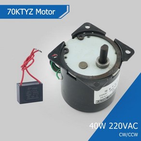 AC 영구 자석 동기 모터 저속 CW/CCW 2.5 pm 5 10pm 15 20 30 50 60 80 110pm 160KG 70KTYZ 40W AC220V, 05 20pm no backet, 1개