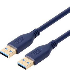 컴퓨터 데이터 USB3.0 AM-AM 케이블 0.5m (블루) 넷매이트NM-UA305DB, 1개