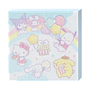퍼즐피플 DIY 보석십자수 만화 캐릭터 시리즈, [산리오캐릭터즈]산리오캐릭터즈 블루밍 25x25cm, 1개