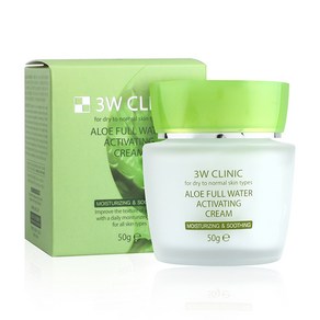 3W CLINIC 알로에 풀 워터 엑티베이팅 크림, 50g, 1개