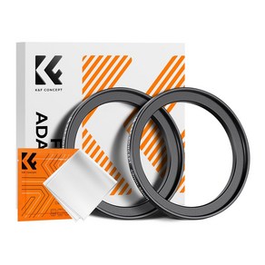 K&F CONCEPT 필터 스텝업링 (2개 1세트 극세사 융 포함), 49mm-55mm