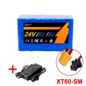 새로운 24V 배터리 팩 7S3P 18650 리튬 이온 100Ah 20A 밸런스 BMS 29.4V 2A 충전기 포함, 100Ah-CRA-XT60-SM, 1개