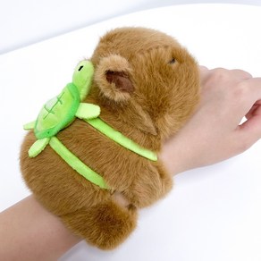 동물 캐릭터 봉제 팔찌 카피바라 판다 귀여운인형, 1개, 카피바라팔찌, 12cm