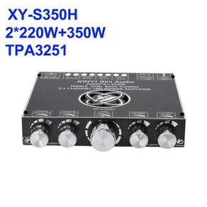 오디오앰프 2*220W + 350W TPA3251 블루투스 파워 앰프 보드 2.1 Ch 클래스 D USB 사운드 카드 서브우퍼 시, [01] S350H 350W, 01 S350H 350W