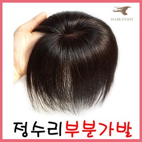 헤어엔조이 정수리 새치커버(KB300) 인모가발 부분가발, 1개, 4.KB300(12x12)-자연갈색