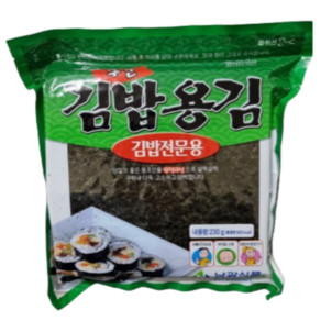 남광김밥김 구운김밥김 업소용 김밥용김 100매 생김 무조미 안터지는 두꺼운 230g, 1개