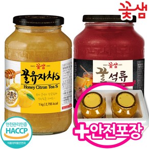 꽃샘 꿀유자차S 1kg + 꿀석류차