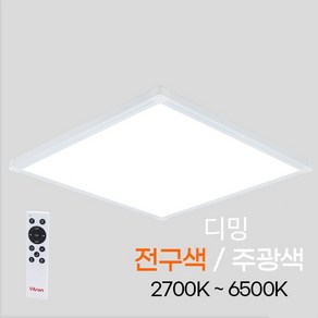 비츠온 LED평판 직하 엣지 무타공 640 640 50W 주광색 디밍 색상 조절 리모컨