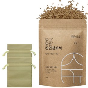 온다숲 천연정화석+ 용기 세트 가습 제습 탈취 인테리어 돌맹이, 부직포M 2개, 1세트, 1kg