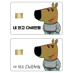 chill guy 칠가이 밈 카드 스티커 킹받는 재밌는 웃긴 카드 꾸미기 선물 데코, 칩없음, 커스텀, C