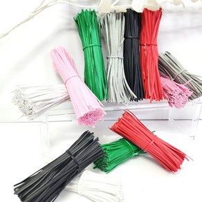 칼라타이 전선끈(철심0.6날개) 15cm(절단) 145ea 무료배송/4칼라선택/빵끈/마무리끈/포장끈/봉지끈, 백색(흰색)