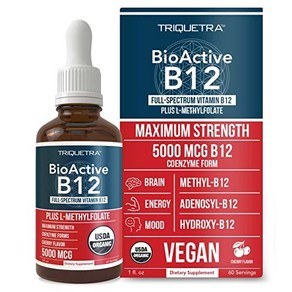 BioActive Vitamin B12 5000 mcg | Contains 3 BioAct 바이오액티브 비타민 B12 5000 mcg | 3개의 BioActive B12 형태와 메