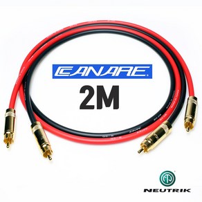 CANARE 카나레 GS-6 REAN GOLD RCA + 뉴트릭 리안 금도금 인터 케이블 2M, 1개