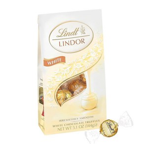 Lindt LINDOR 화이트 초콜릿 캔디 트러플 부드럽고 녹는 트러플 센터가 있는 화이트 초콜릿 캔디 430.9g(15.5온스) 백, 1개, 144g