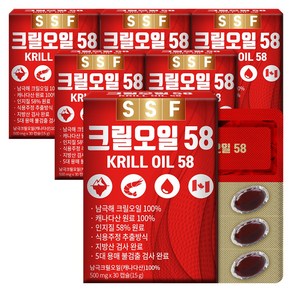 순수식품 크릴오일 58 인지질58%, 30정, 6개