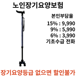 성인용 지팡이 SW-200F 말착성 미끄럼 방지 높이조절 2중 잠금장치 노인장기요양보험 복지용구, 1개, 장기요양 본인부담금 15%