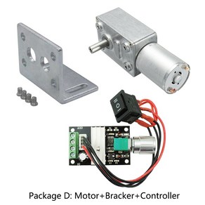 DC 웜 기어 모터 감속기 2-375RPM 토크 전기 금속 리버스 셀프 잠금 자동화 장비용 6V 12V 24V, 1개, [14] 12V 90pm, [01] Package A