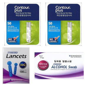 컨투어 BAYER 바이엘 컨투어플러스 혈당시험지 200매+채혈침200개+알콜솜200매 SW