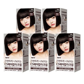 꽃을든남자 CS 먹물 칼라 염색제 새치커버용, N3 흑갈색, 5개