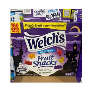 할로윈 웰치스 에디션 후르츠 스낵 160개입 Welchs Halloween Mixed Fuit, 2.27kg, 1개