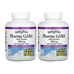 내추럴팩터스 Phama 가바 100mg 120정 2병 스트레스 릭랙스 츄어블 GABA, 2개