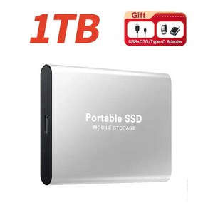 초소형 SSD 인클로저 2024 외장 하드 드라이브 1TB 스토리지 미니 솔리드 스테이트 USB3.1 HDD 2TB 휴대용 HD 디스크 맥휴대폰용 신제품, 없음, silve