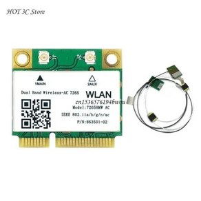 듀얼 밴드 2.4G/5Ghz AC7265 무선 미니 PCI-E WIFI 카드 블루투스 호환 도매