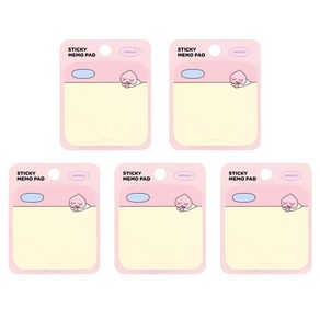 카카오프렌즈 라운드 점착 메모지 / 춘식이 라운드 점착 메모지 / 포스트잇 접착메모지 떡메모지 접착식메모지 포스트잍 스티키메모 캐릭터메모지, 5개, 어피치