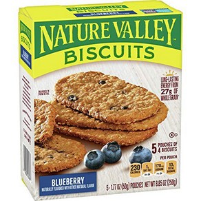 Natue Valley Bluebey Biscuits 5 ct 1.77 oz Pouches 네이처 밸리 블루베리 비스킷 5ct 1.77oz 파우치, 1개, 50g